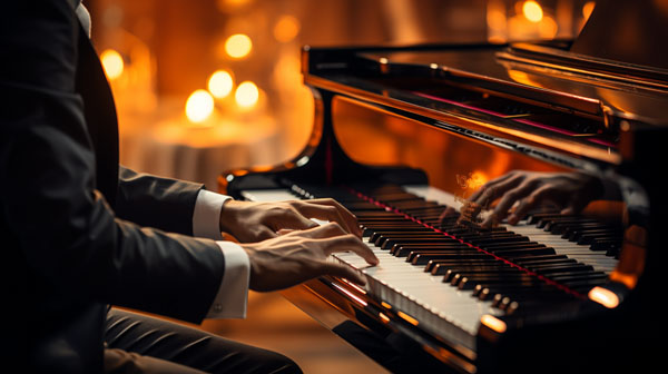 An image from the 'Piano Concerto' video