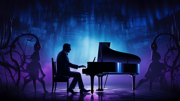 An image from the 'Piano Concerto' video